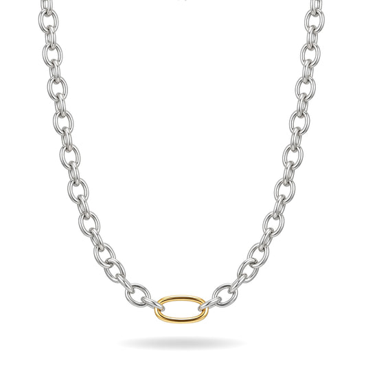 Two-Tone Statement Link Necklace