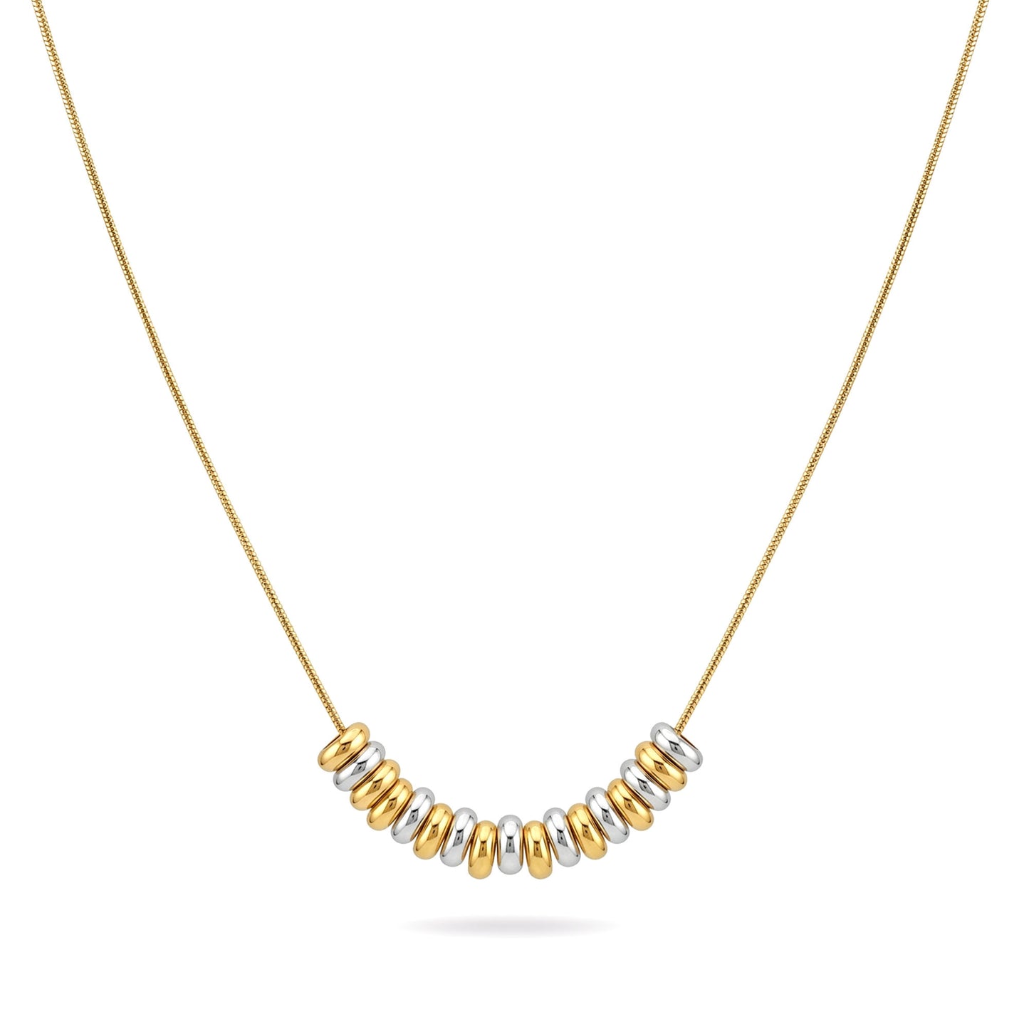 Mixed Metal Bead Necklace