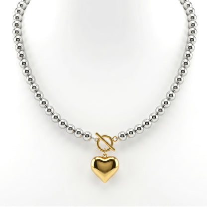 Modern Heart Bead Necklace
