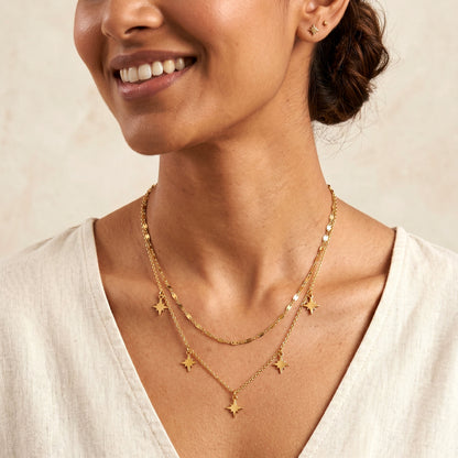 Celestial Layered Charm Necklace