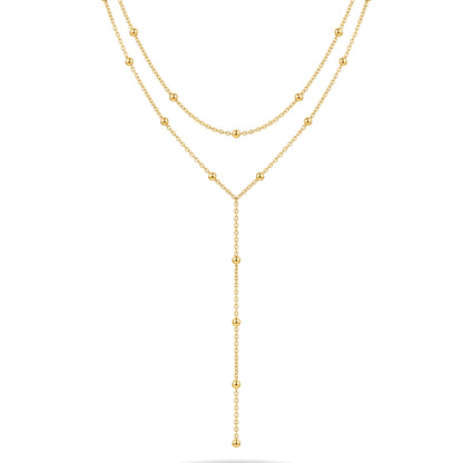 Dainty Beaded Drop Chain Necklace