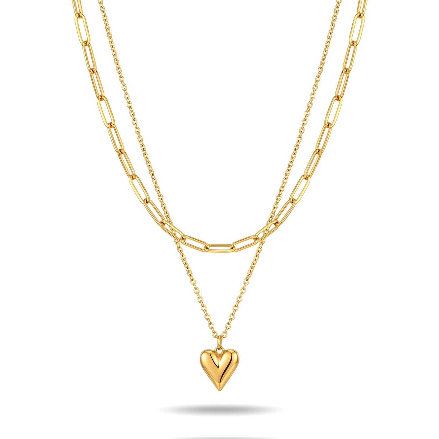 Heart Paperclip Chain Necklace