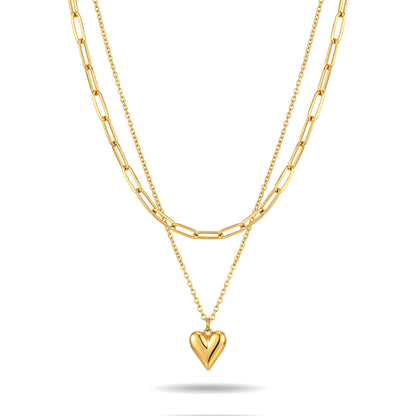 Heart Paperclip Chain Necklace