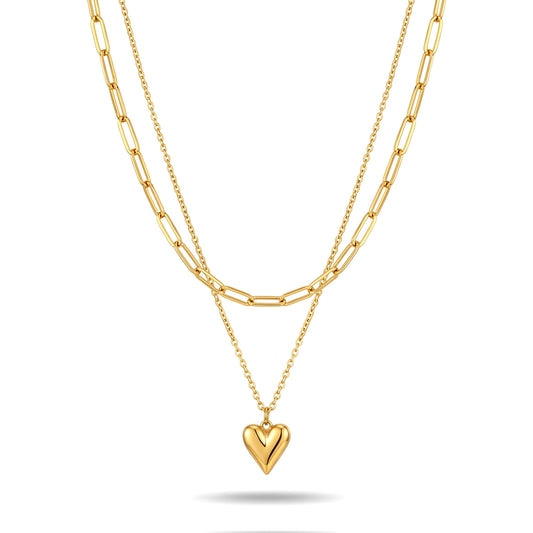 Heart Paperclip Chain Necklace