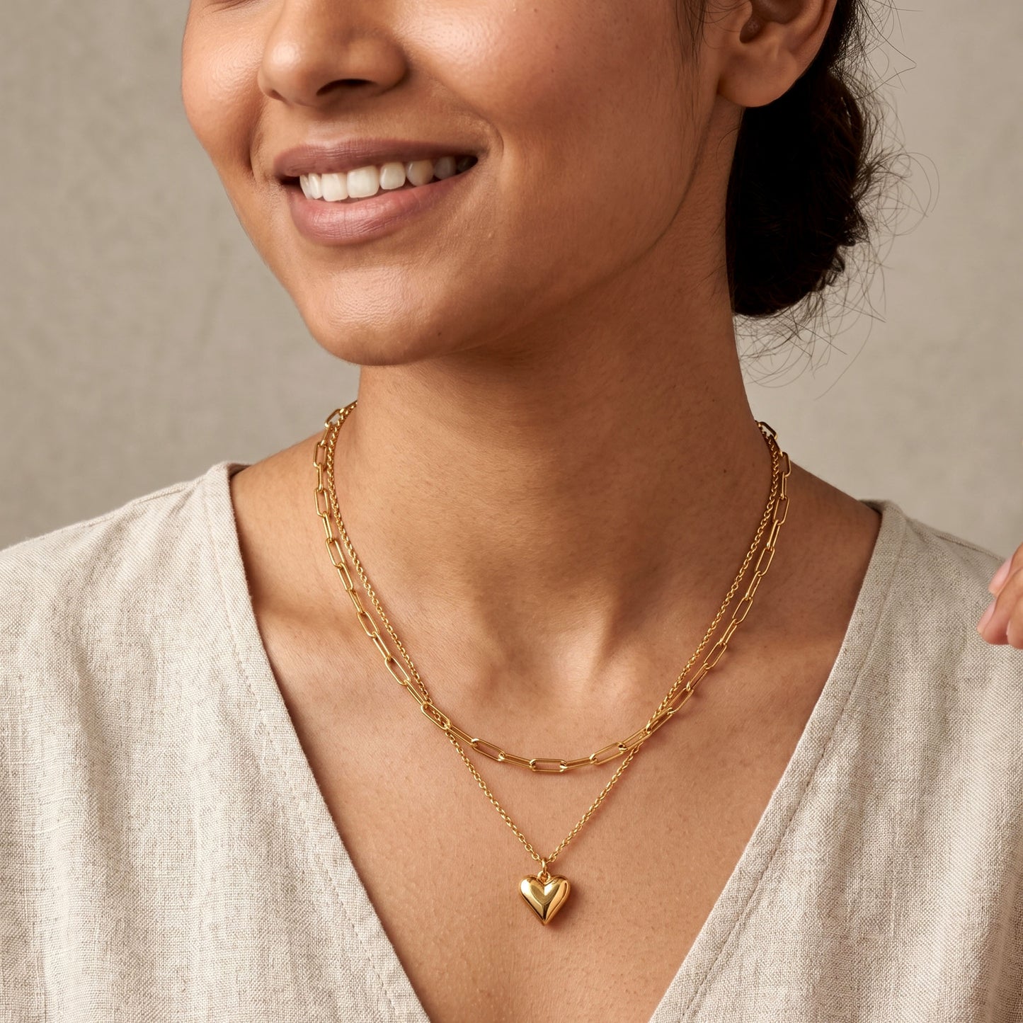 Heart Paperclip Chain Necklace