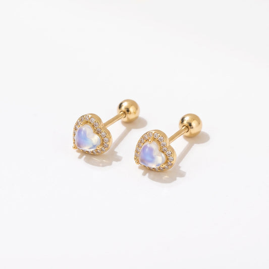 Mini Iris Heart Studs