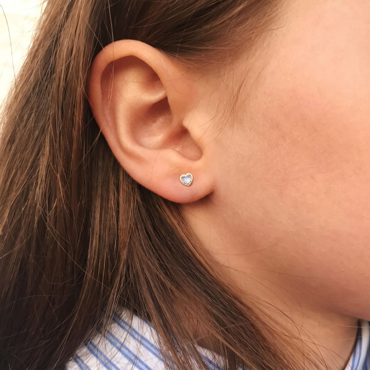 Mini Iris Heart Studs