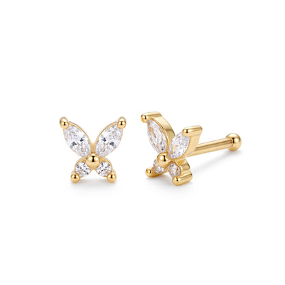 Mini Butterfly Crystal Wings Studs