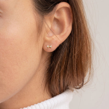 Mini Shine Bow Studs
