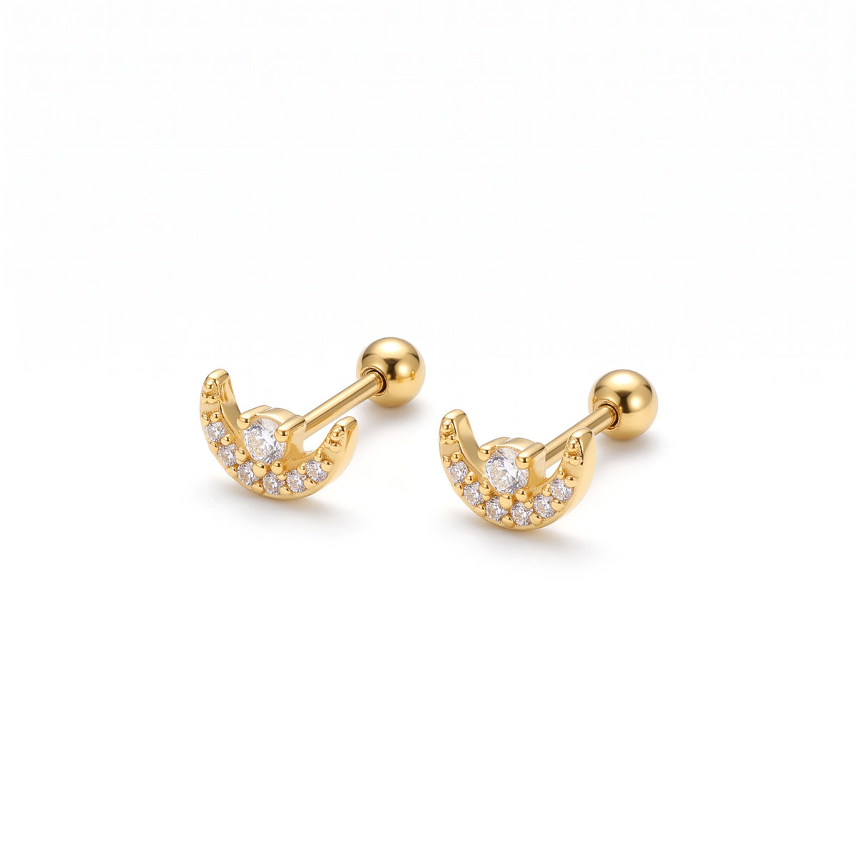 Mini Crescent Glow Studs