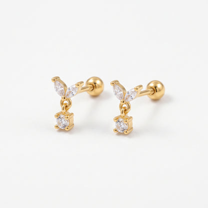 Mini Dewdrop Leaf Studs
