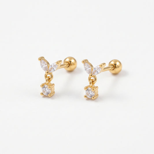 Mini Dewdrop Leaf Studs