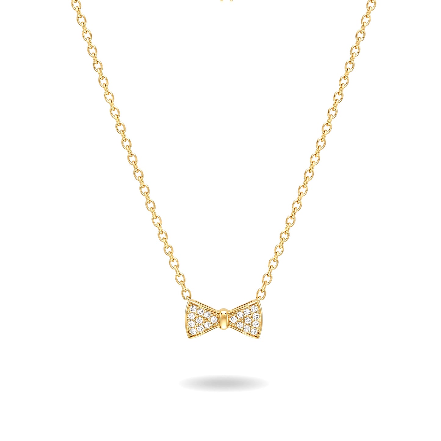 Mini Crystal Bow Necklace