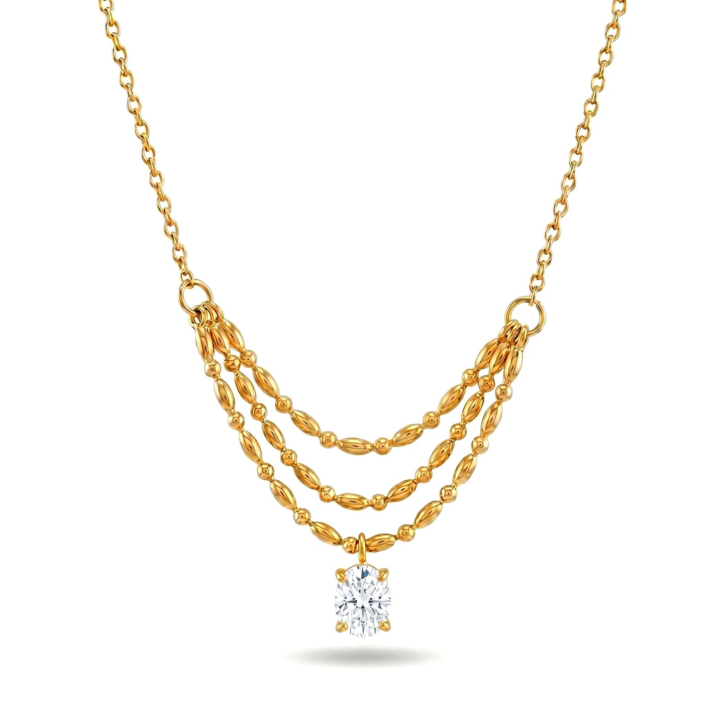 Celeste Draped Solitaire Necklace