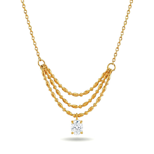 Celeste Draped Solitaire Necklace