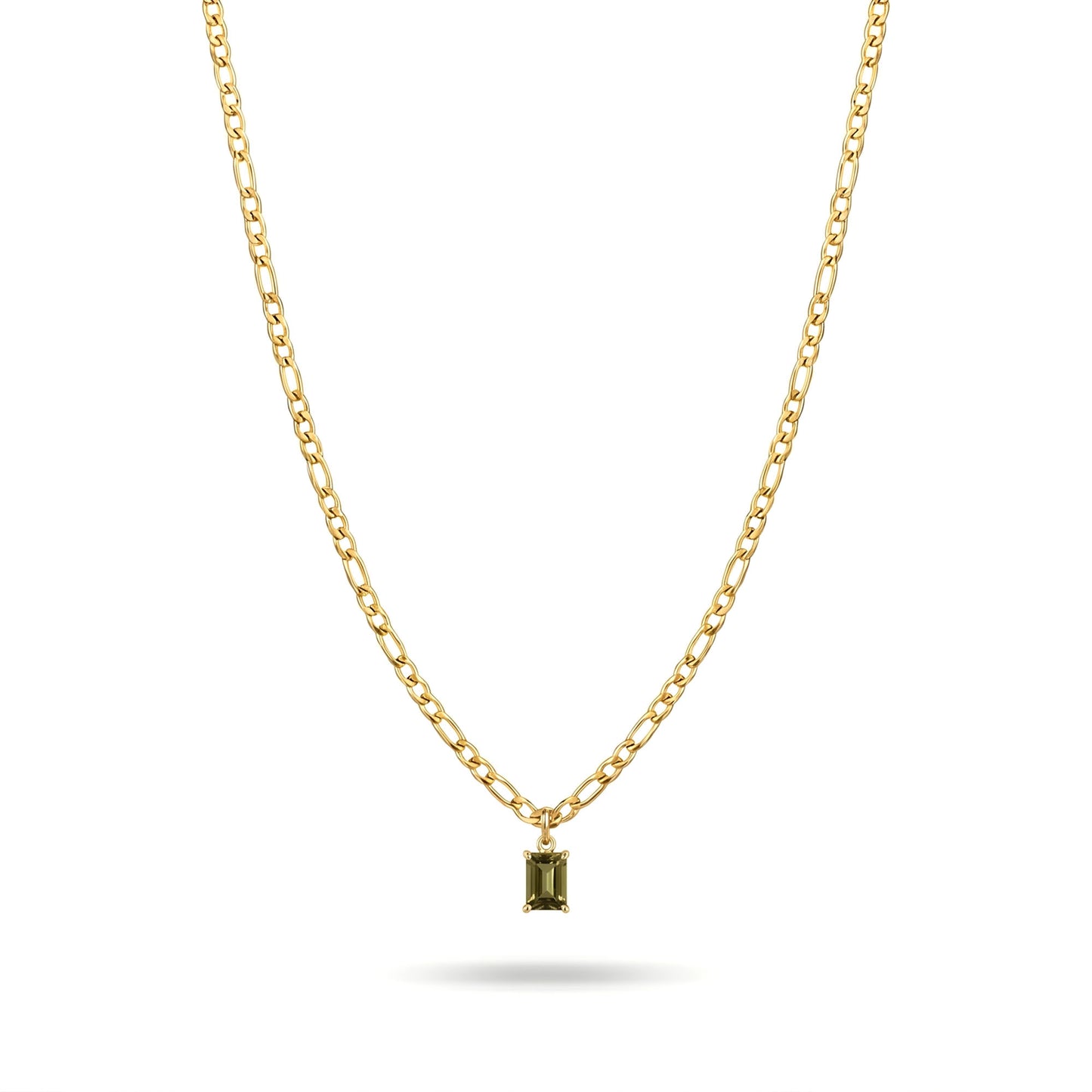 Green Emerald-Cut Necklace