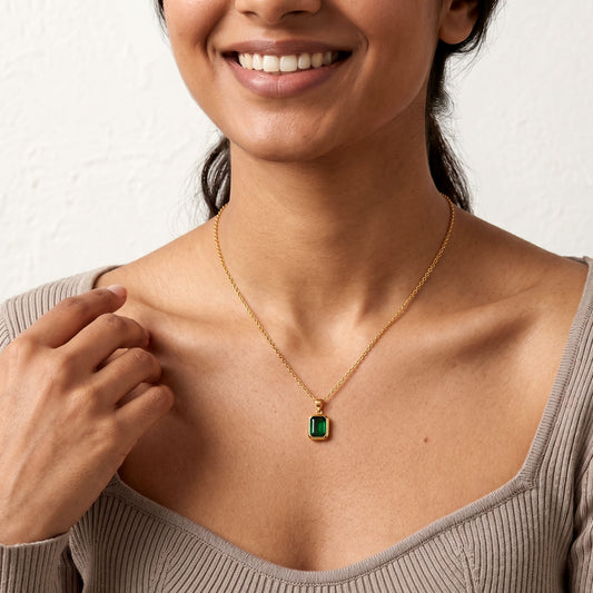 Minimalist Emerald-Cut Necklace