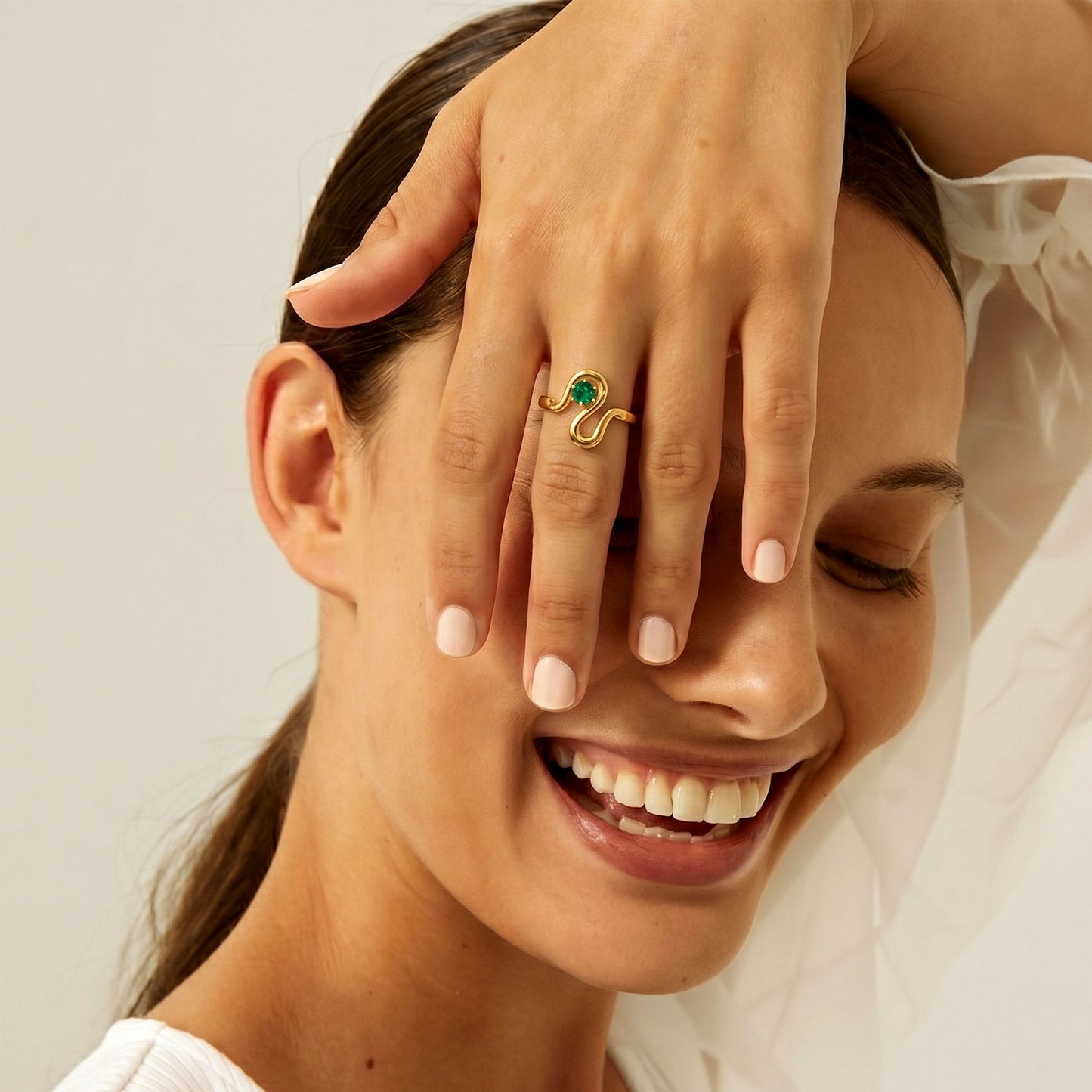 Fluid Green Twist Ring