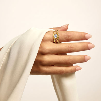 Royal Heart Open Band Ring