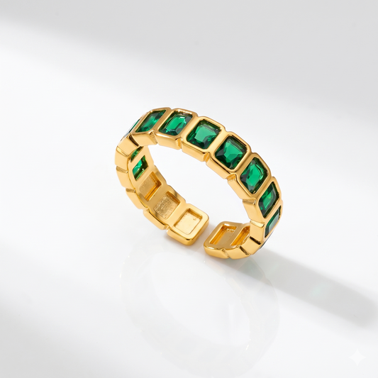 Vivid Green Eternity Band Ring