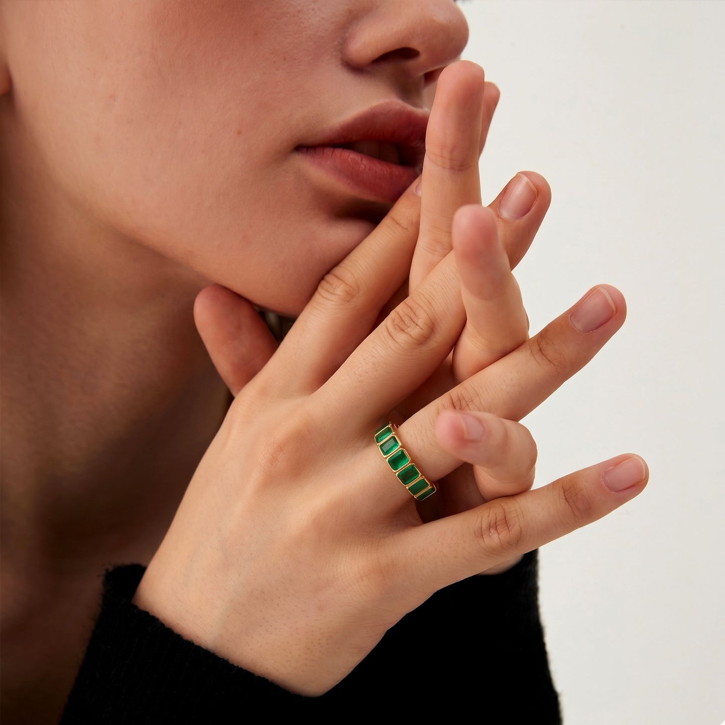 Vivid Green Eternity Band Ring