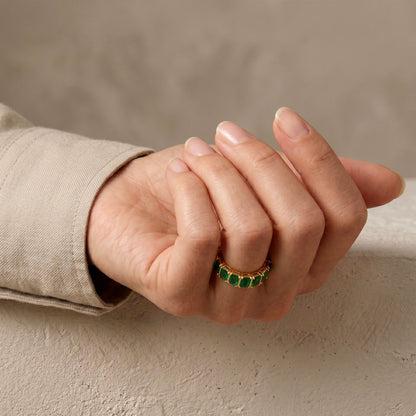 Vivid Green Eternity Band Ring