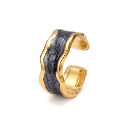 Fluid Charcoal Band Ring