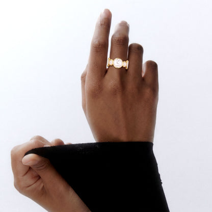 Swirled Luna Open Ring