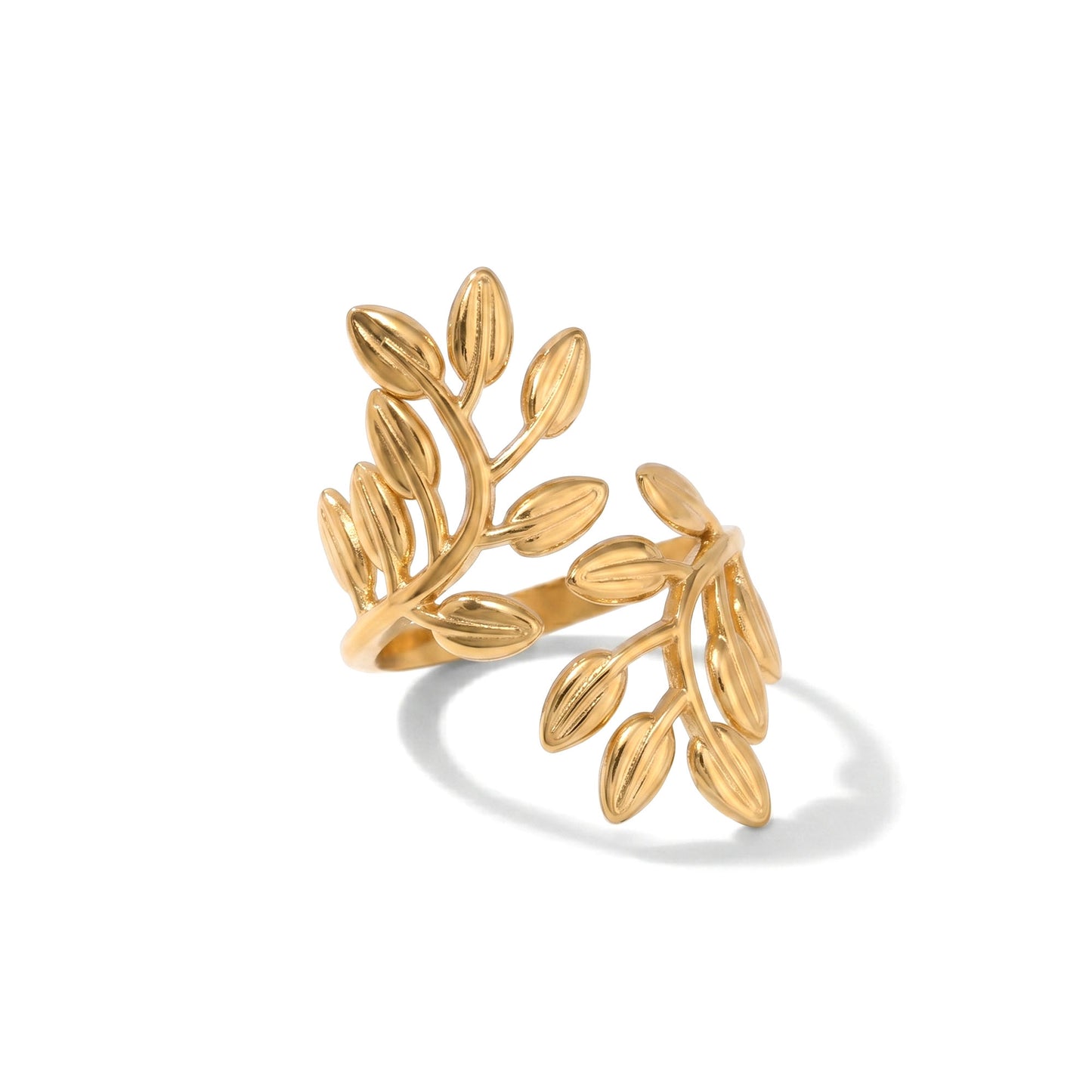 Twin Leafy Open Ring