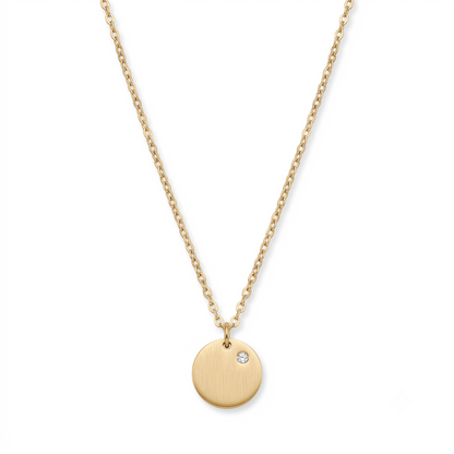 Personalised Gold Disc Necklace