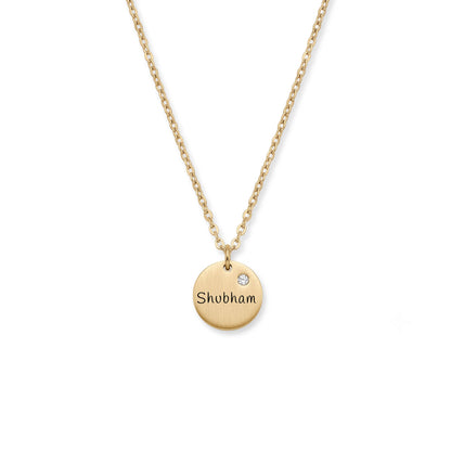 Personalised Gold Disc Necklace