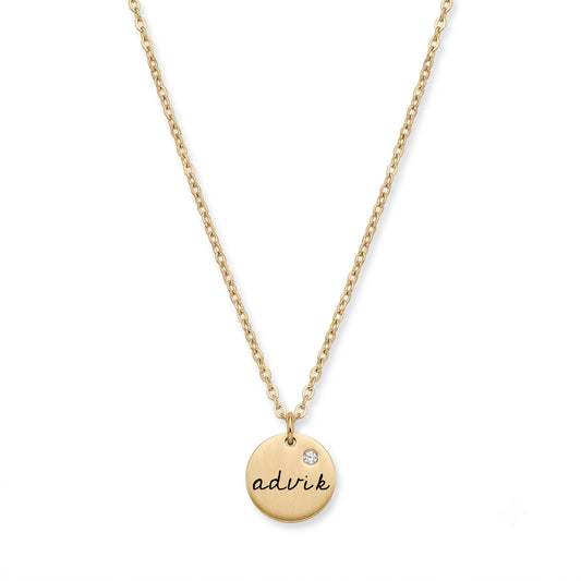 Personalised Gold Disc Necklace