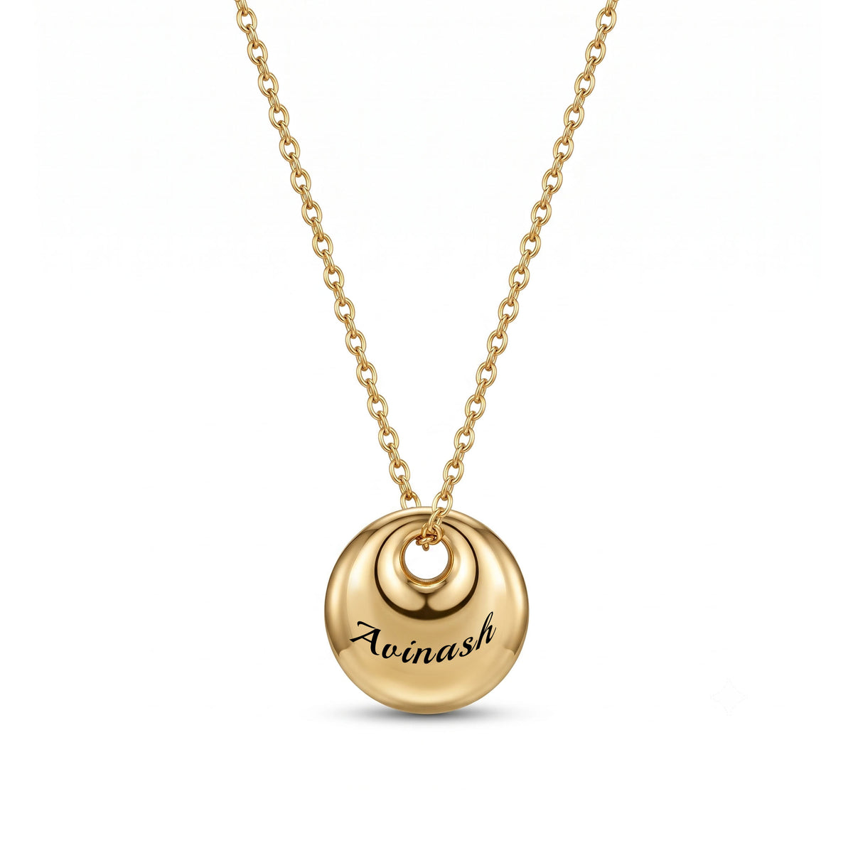 Personalised Gold Roundabout Necklace