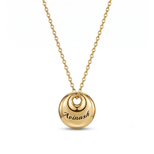 Personalised Gold Roundabout Necklace