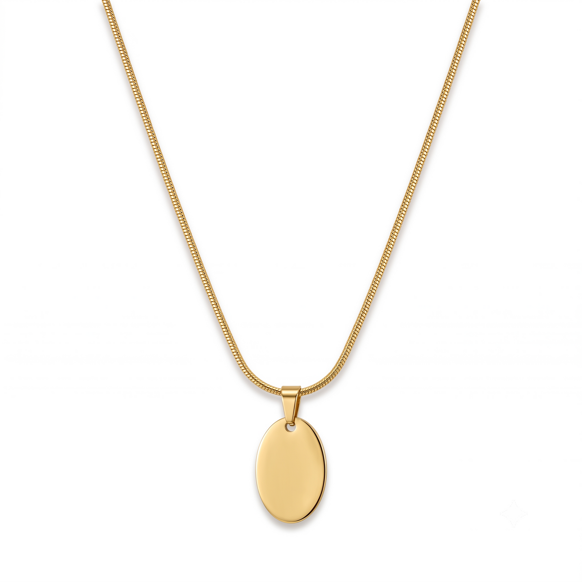 Personalised Gold Oval Necklace