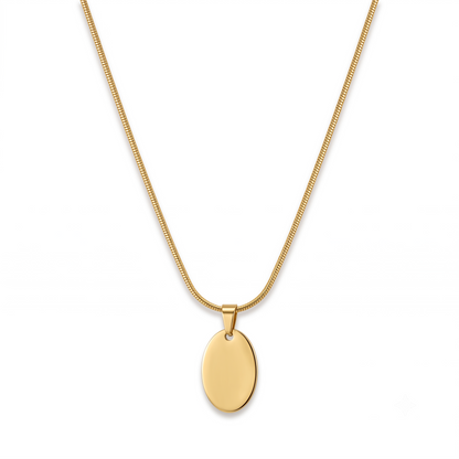 Personalised Gold Oval Necklace