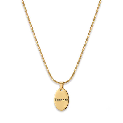 Personalised Gold Oval Necklace