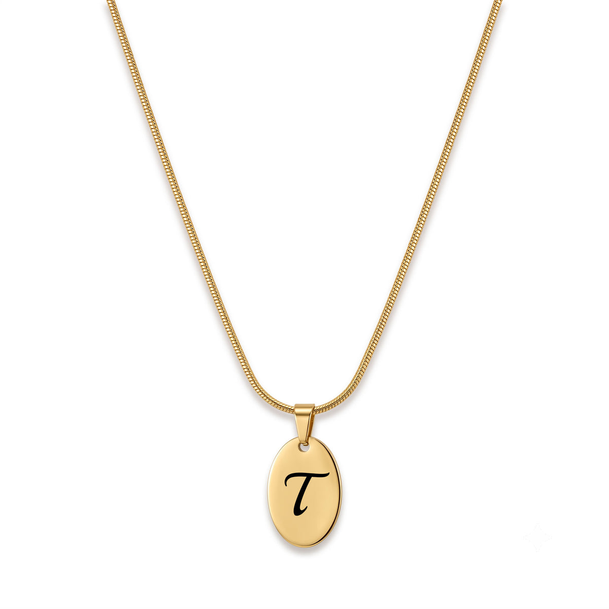 Personalised Gold Oval Necklace