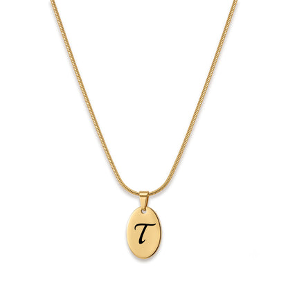 Personalised Gold Oval Necklace