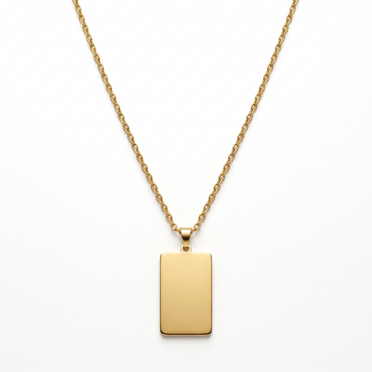 Personalised Gold Classic Tag Necklace