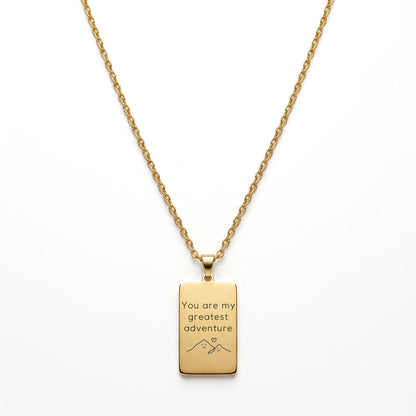 Personalised Gold Classic Tag Necklace