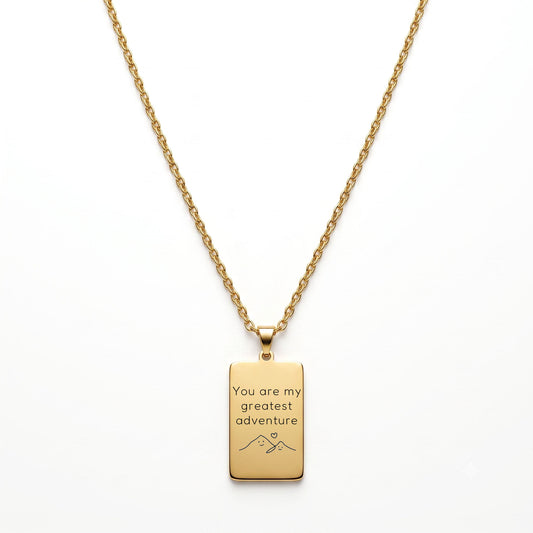 Personalised Gold Classic Tag Necklace