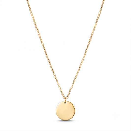 Personalised Gold Round Necklace