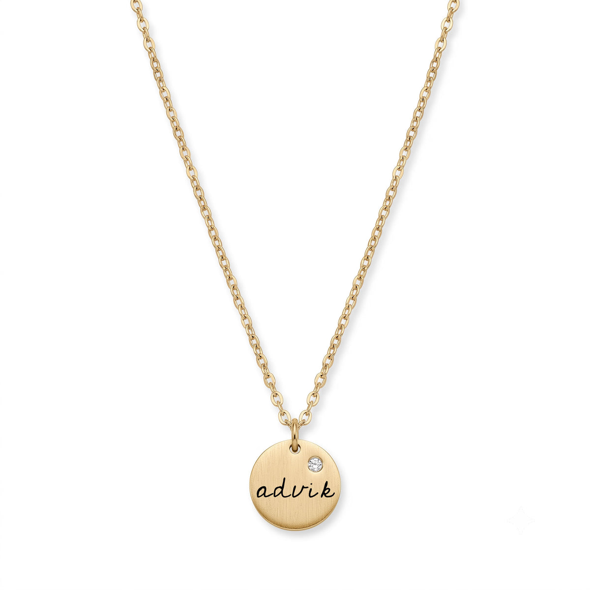 Personalised Gold Disc Necklace