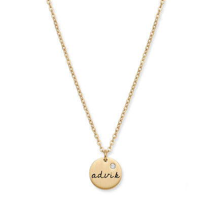 Personalised Gold Disc Necklace