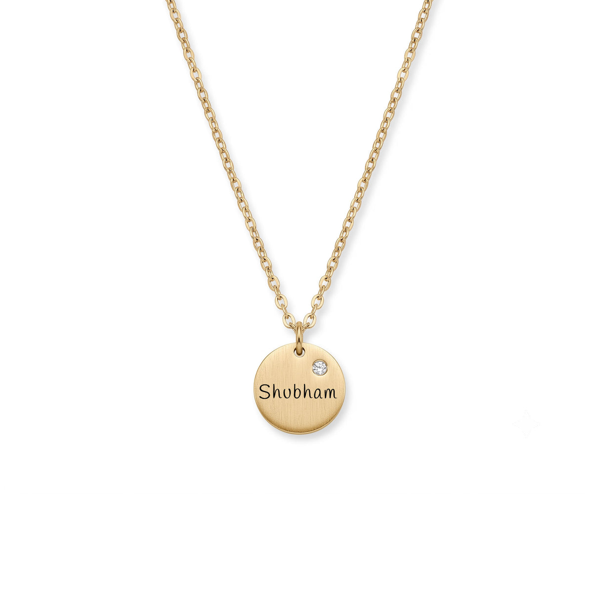 Personalised Gold Disc Necklace