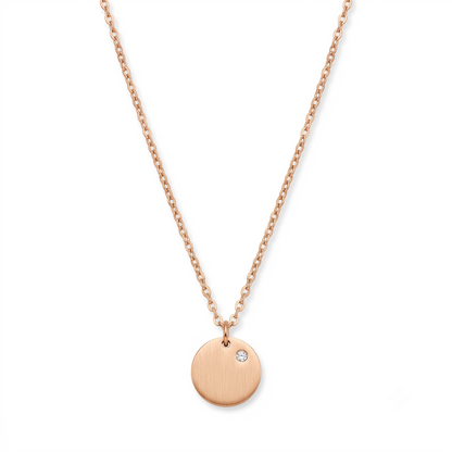 Personalised Rose Gold Disc Necklace