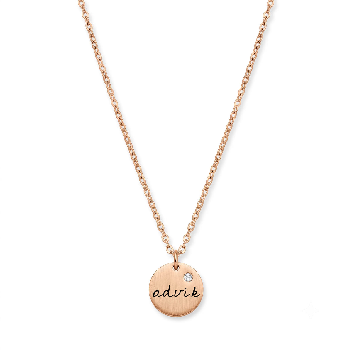 Personalised Rose Gold Disc Necklace