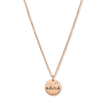 Personalised Rose Gold Disc Necklace