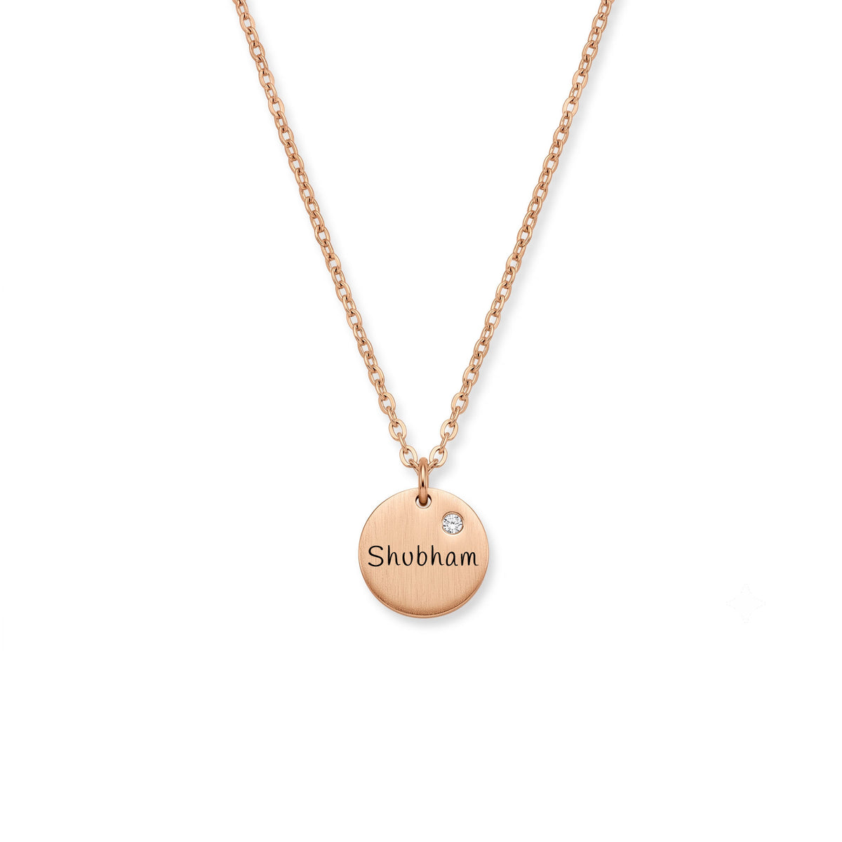Personalised Rose Gold Disc Necklace